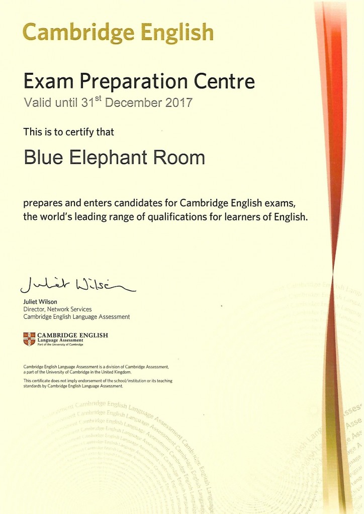 CERTIFICADO CENTRO PREPARADOR CAMBRIDGE 2017